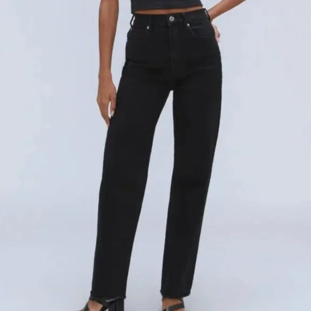 Everlane The Way High Jean Womens Size 28 Cropped Length Coal Black Denim